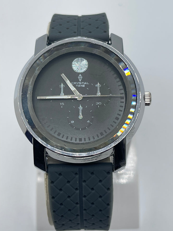 CRYSTAL Watch For Men's Water resistant & Steel Back