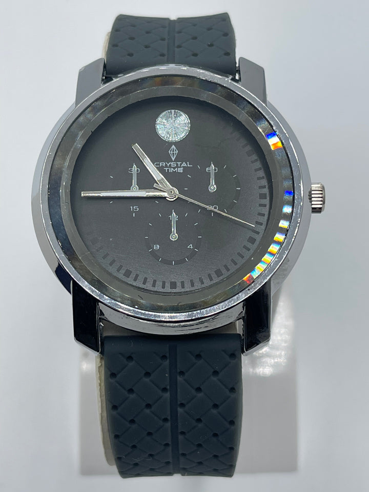 CRYSTAL Watch For Men's Water resistant & Steel Back
