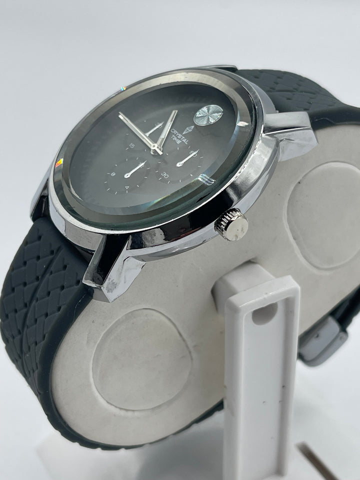 CRYSTAL Watch For Men's Water resistant & Steel Back