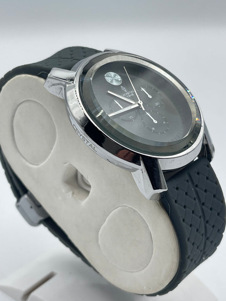 CRYSTAL Watch For Men's Water resistant & Steel Back