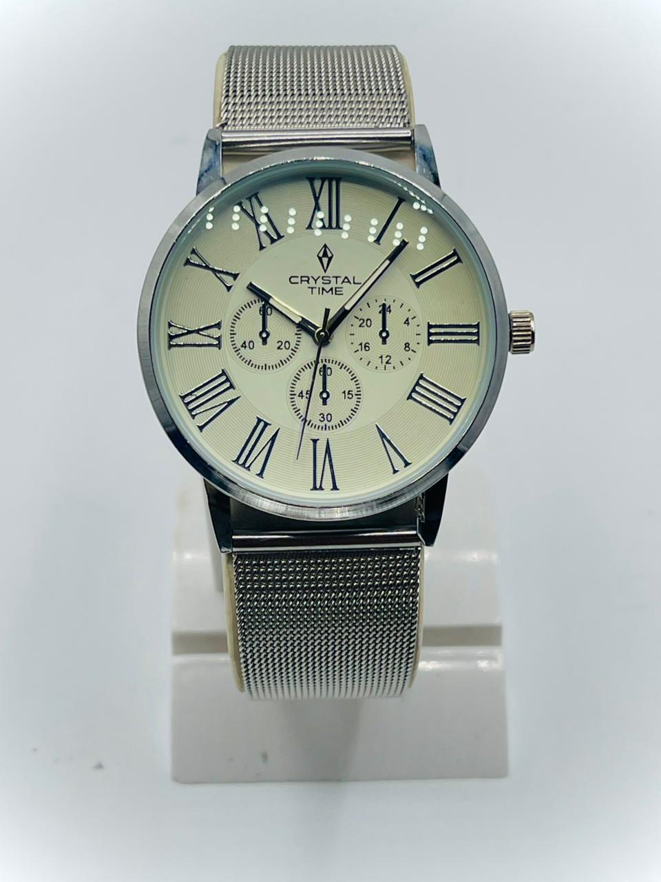 CRYSTALTIME Watch For Men's Water resistant & Steel Back