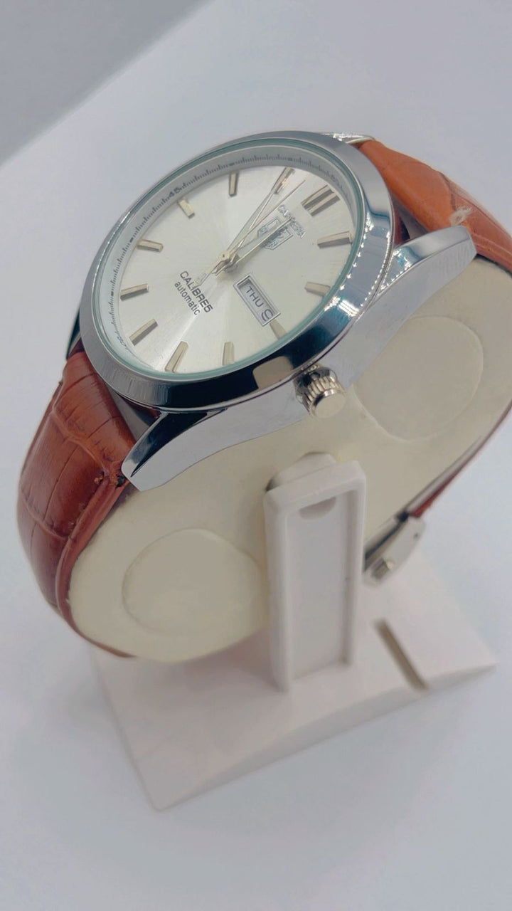 Steel back water resistant leather strap