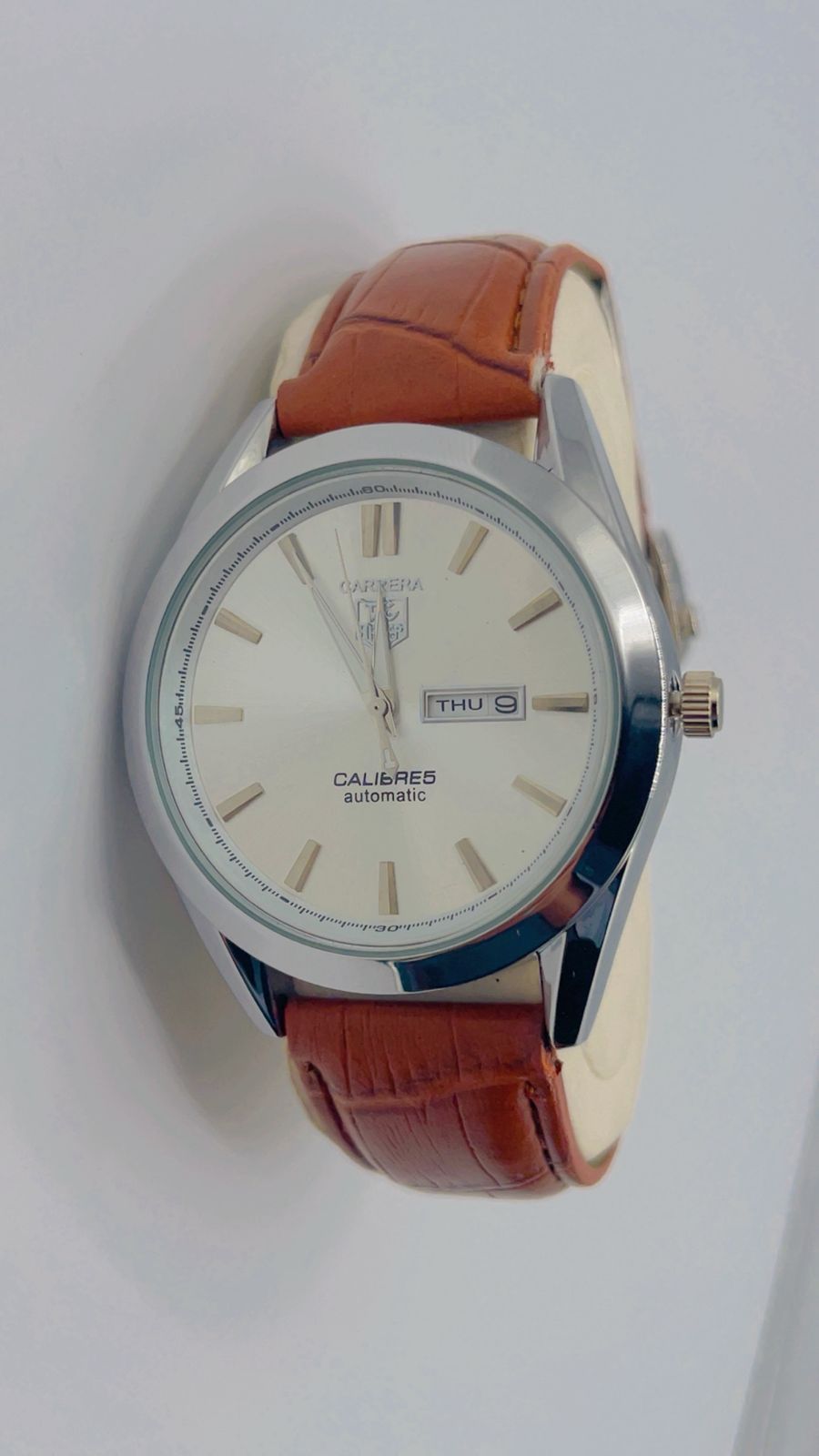 Steel back water resistant leather strap