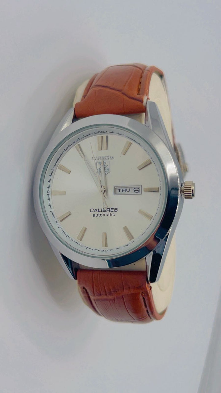 Steel back water resistant leather strap