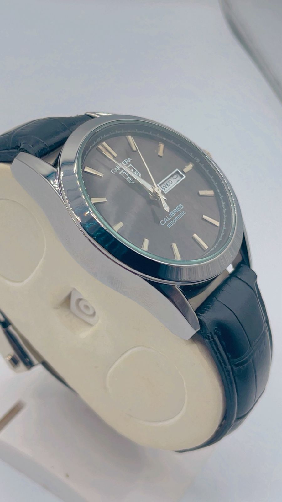 Steel back water resistant leather strap