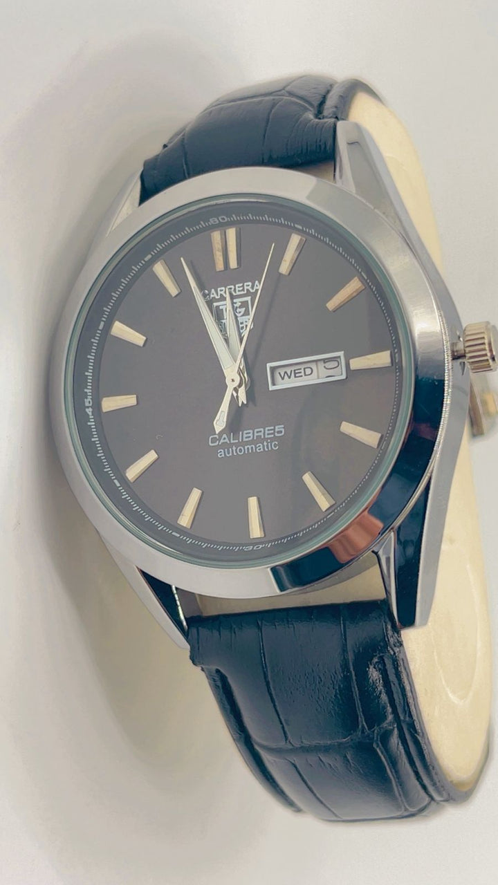 Steel back water resistant leather strap