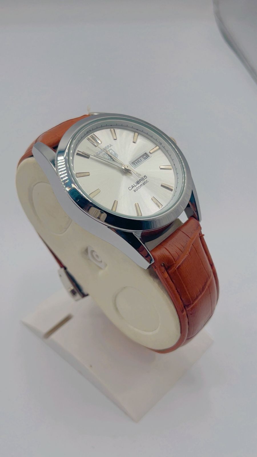 Steel back water resistant leather strap